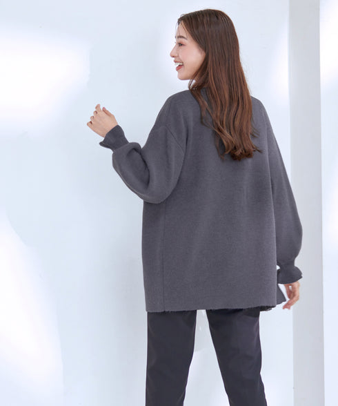 【アウトレット】袖先フリルミドル丈カーデ