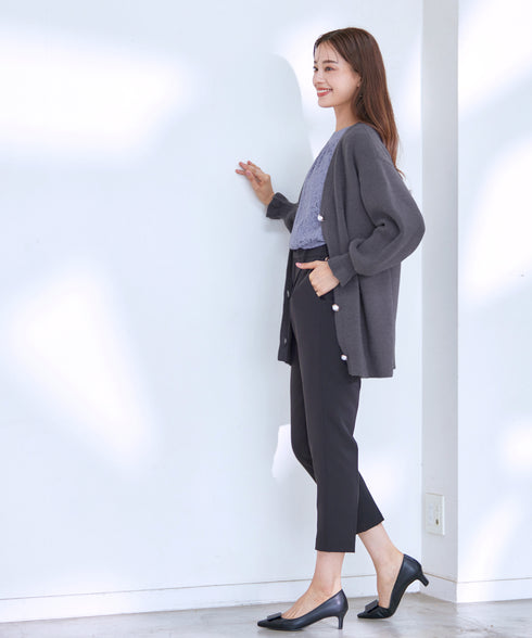 【アウトレット】袖先フリルミドル丈カーデ