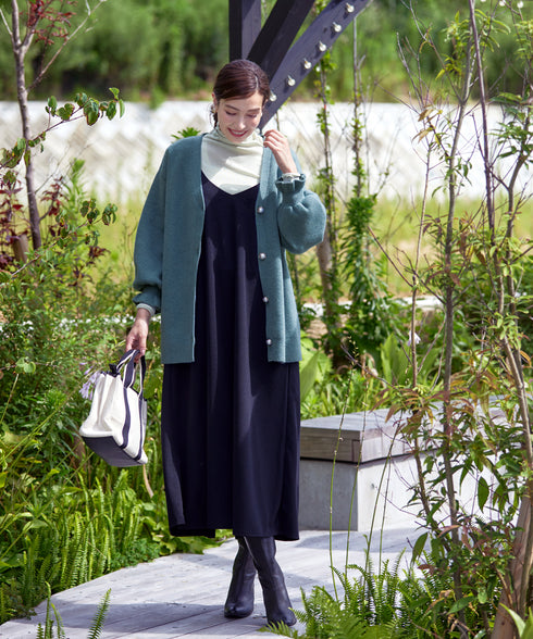 【アウトレット】袖先フリルミドル丈カーデ