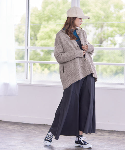 クルーネックメランジカーディガン