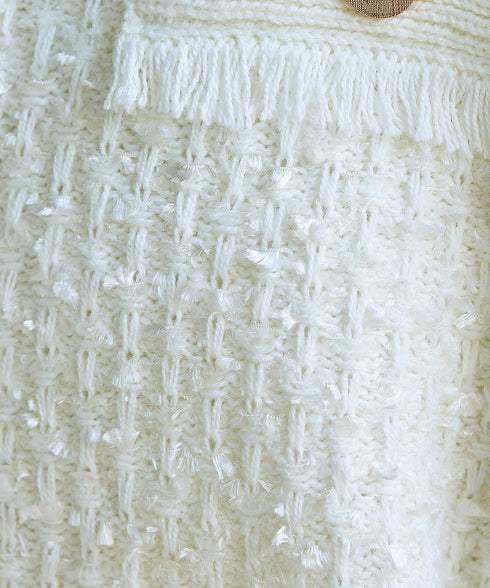 【アウトレット】ツイードニットカーディガン