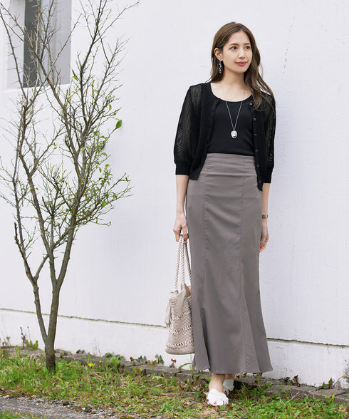 【アウトレット】メッシュ編みニットショートカーディガン