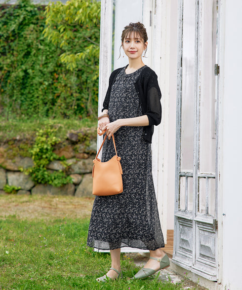 【アウトレット】メッシュ編みニットショートカーディガン