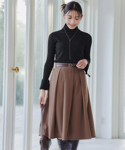 【新色追加】 ウール調タックスカート