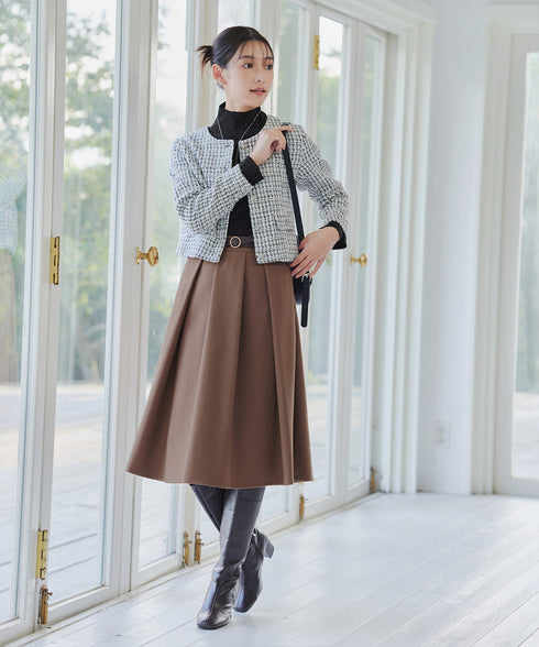 【新色追加】 ウール調タックスカート