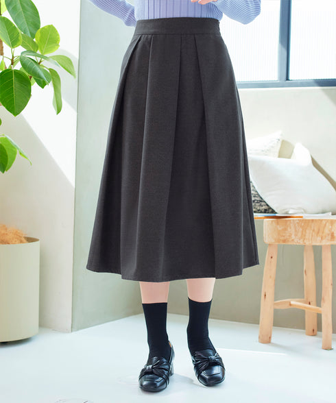 【新色追加】 ウール調タックスカート