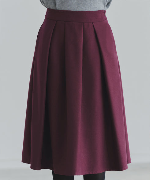 【新色追加】 ウール調タックスカート