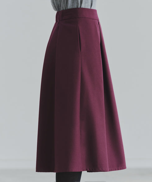 【新色追加】 ウール調タックスカート