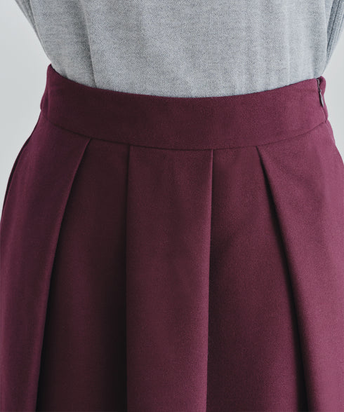 【新色追加】 ウール調タックスカート