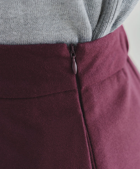 【新色追加】 ウール調タックスカート