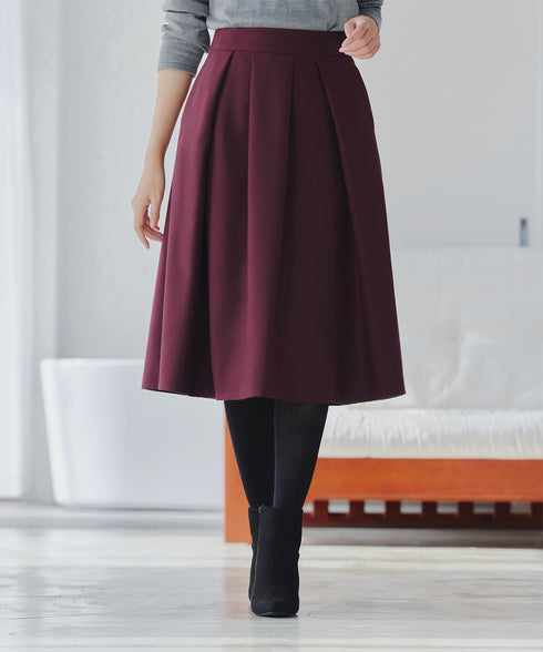 【新色追加】 ウール調タックスカート