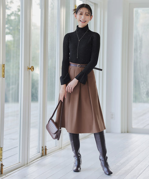 【新色追加】 ウール調タックスカート