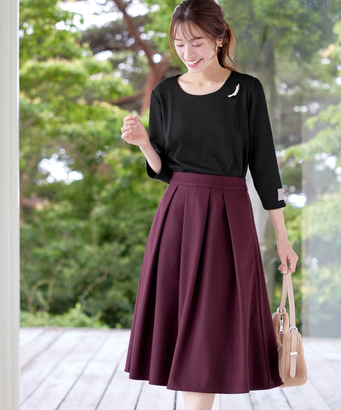 【新色追加】 ウール調タックスカート