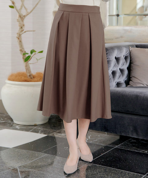 【新色追加】 ウール調タックスカート