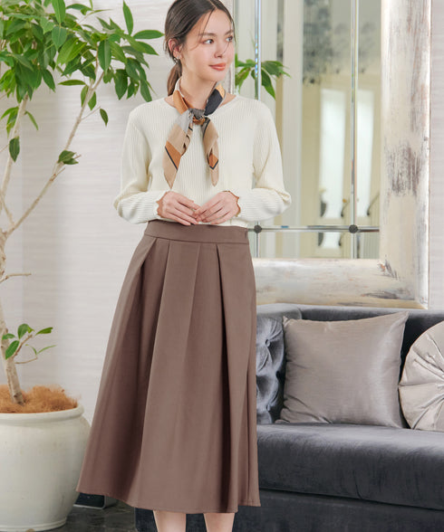 【新色追加】 ウール調タックスカート