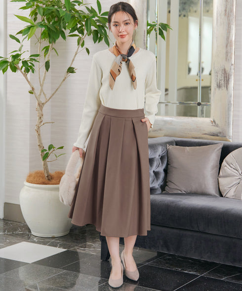 【新色追加】 ウール調タックスカート