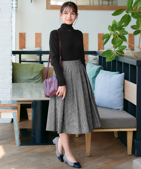 【新色追加】 ウール調タックスカート