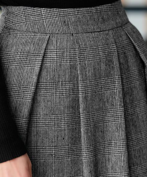 【新色追加】 ウール調タックスカート