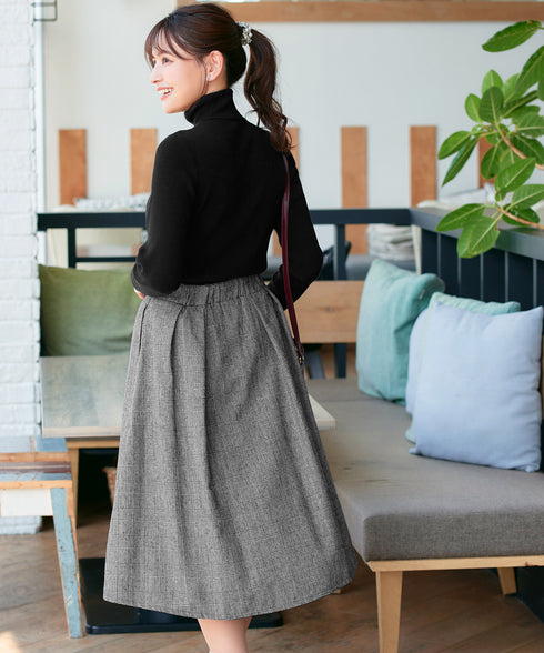 【新色追加】 ウール調タックスカート