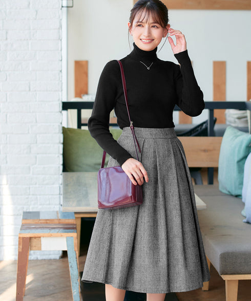 【新色追加】 ウール調タックスカート