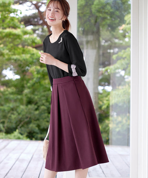 【新色追加】 ウール調タックスカート