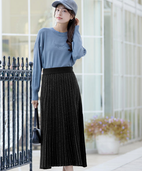 ラメニットスカート