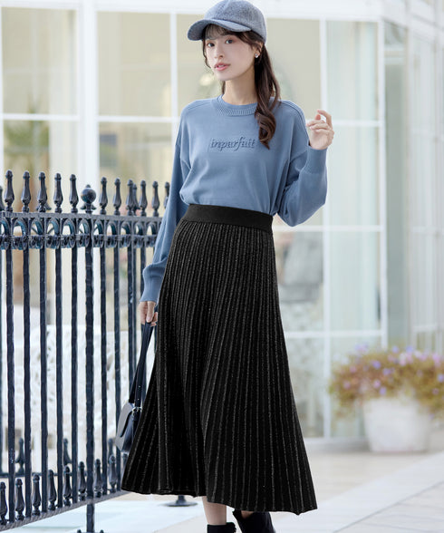 ラメニットスカート