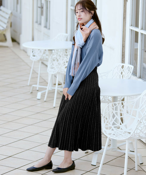 ラメニットスカート