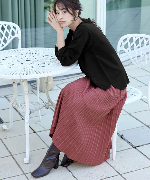 ラメニットスカート