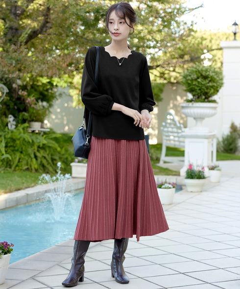 ラメニットスカート