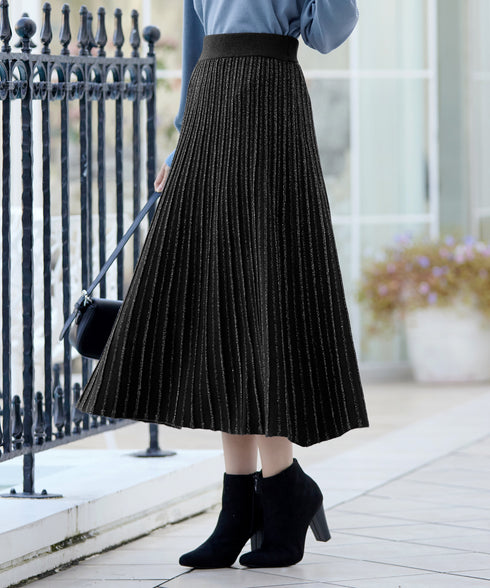 ラメニットスカート