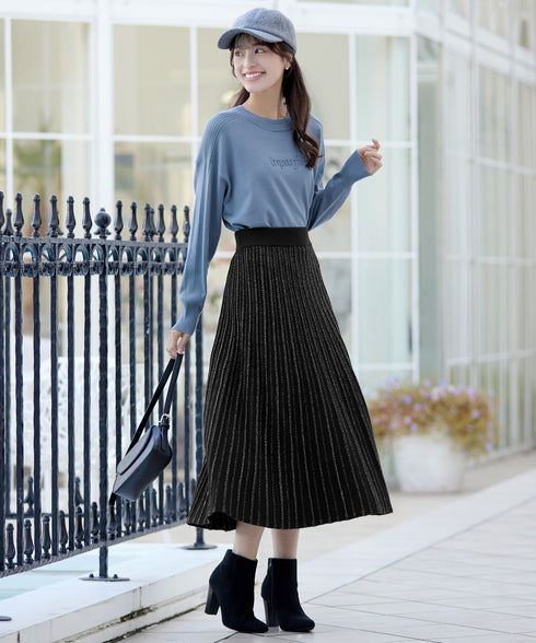 ラメニットスカート