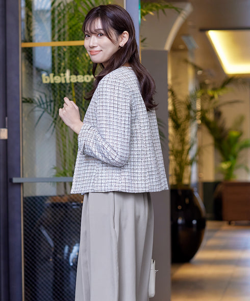 【アウトレット】ダブルストレッチ│ベルト付きタックスカート