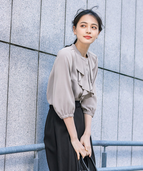 【アウトレット】ダブルストレッチ│ベルト付きタックスカート