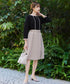 【アウトレット】ダブルストレッチ│ベルト付きタックスカート