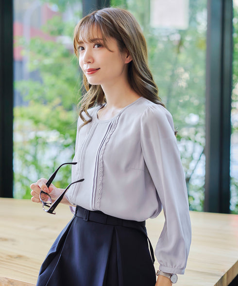 【アウトレット】ダブルストレッチ│ベルト付きタックスカート