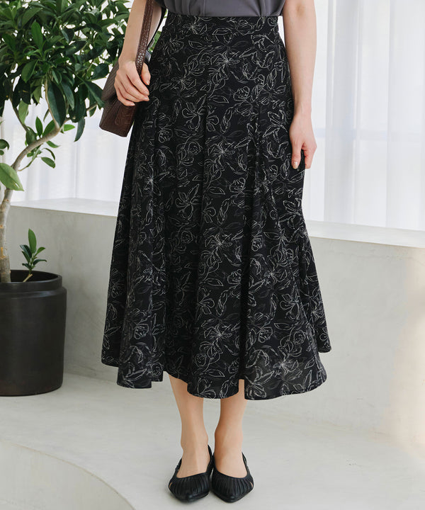 【アウトレット】フラワープリントスカート