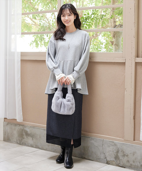 メランジヘリンボーンツイードスカート