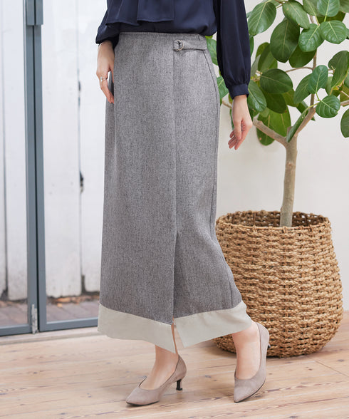 メランジヘリンボーンツイードスカート