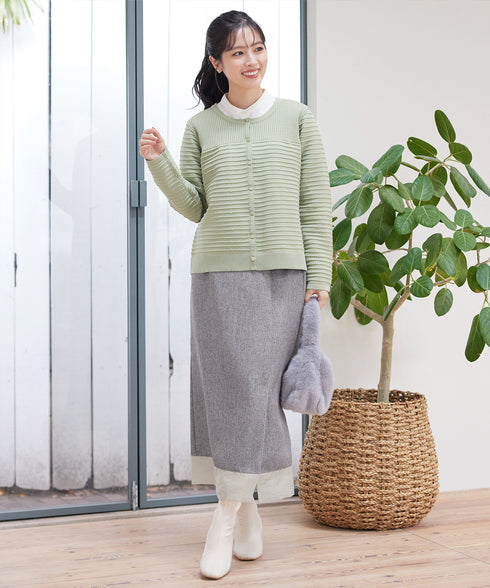 メランジヘリンボーンツイードスカート