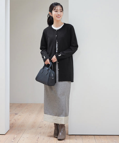 メランジヘリンボーンツイードスカート