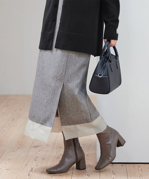 メランジヘリンボーンツイードスカート