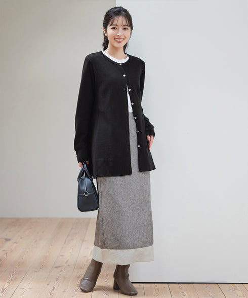 メランジヘリンボーンツイードスカート