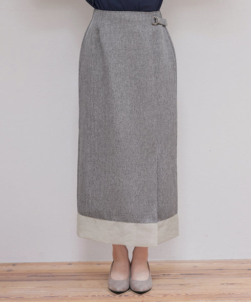 メランジヘリンボーンツイードスカート