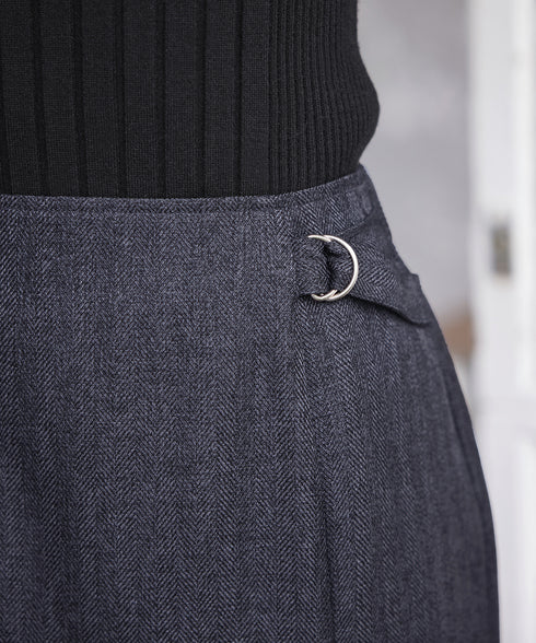 メランジヘリンボーンツイードスカート