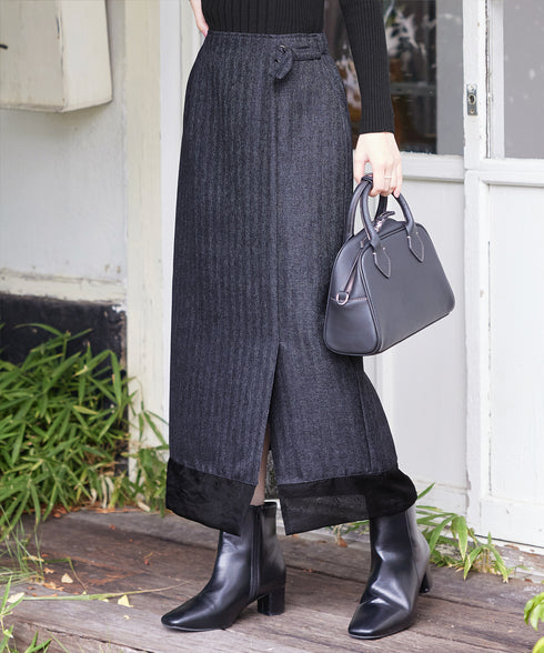 メランジヘリンボーンツイードスカート