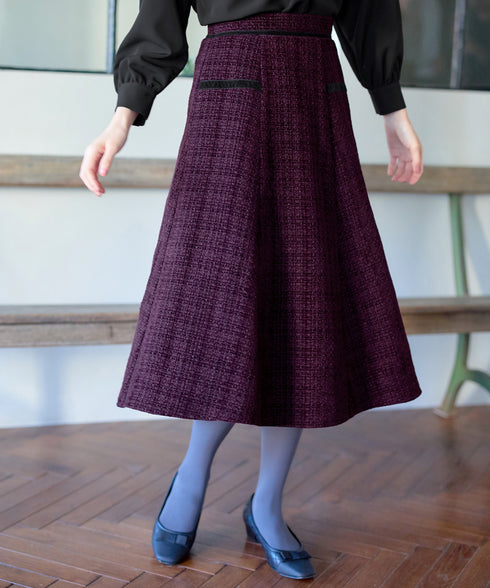 ベロアラインツイードスカート
