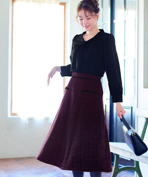 ベロアラインツイードスカート