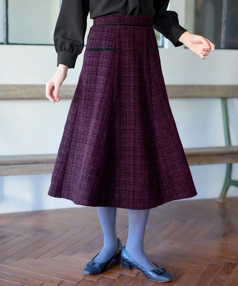 ベロアラインツイードスカート