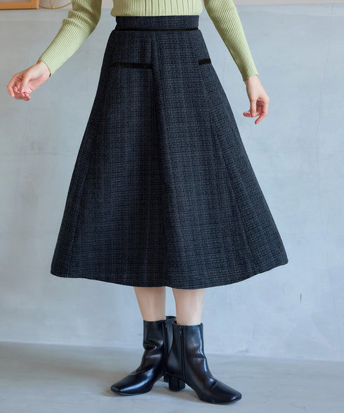 ベロアラインツイードスカート
